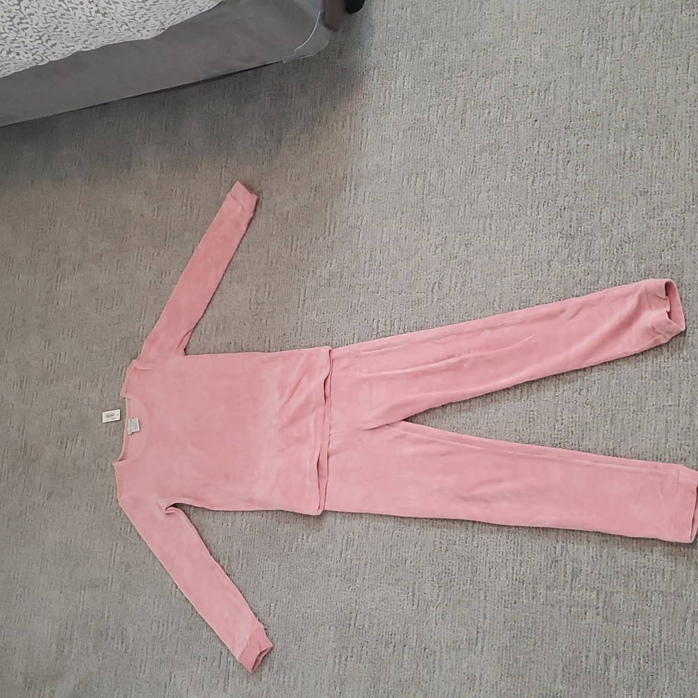 Soft Pink Pajama Set with Long Sleeves and Elastic Waistband